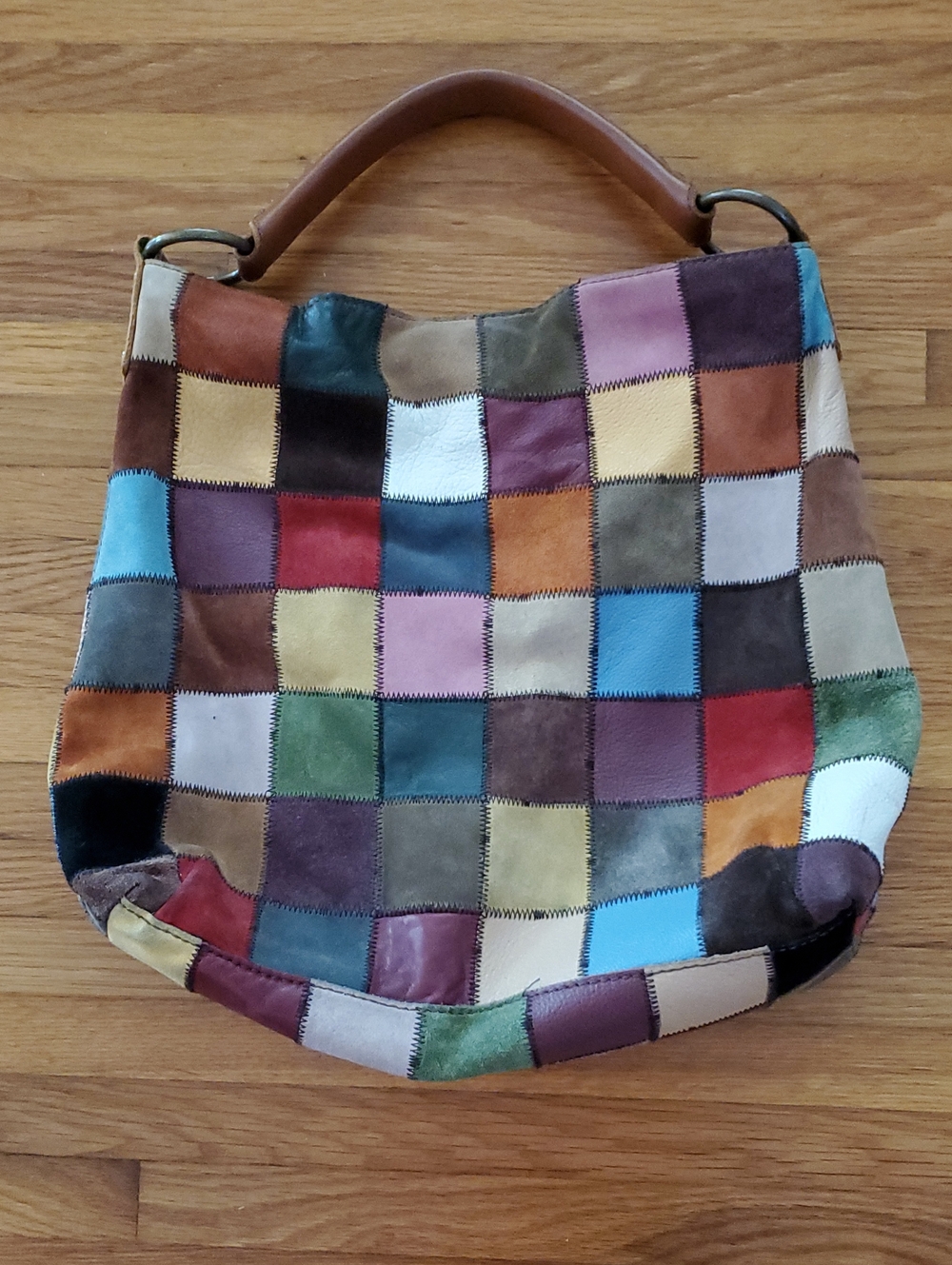 Boho Multi-Color Patchwork Leather Lucky Brand Hobo Bag